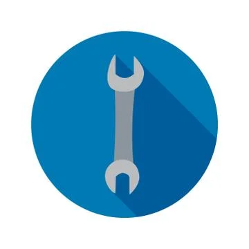 Flat Wrench Circle Icon Stock-Illustration