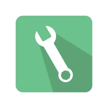 Flat wrench icon vector illustration on color background Stock Illustration