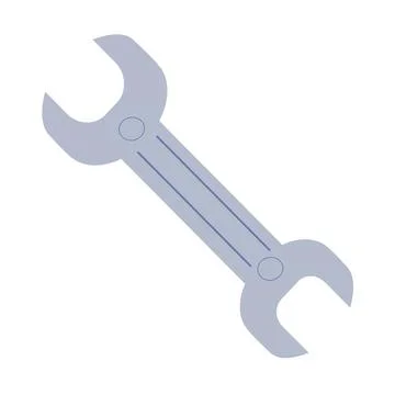 Flat wrench on white background in a flat style Stock Illustration