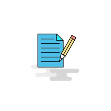 Flat Write document Icon. Vector Illustrazione stock