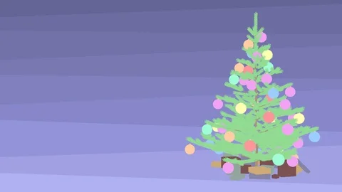 Flat Xmas Tree. Video stock 91026419