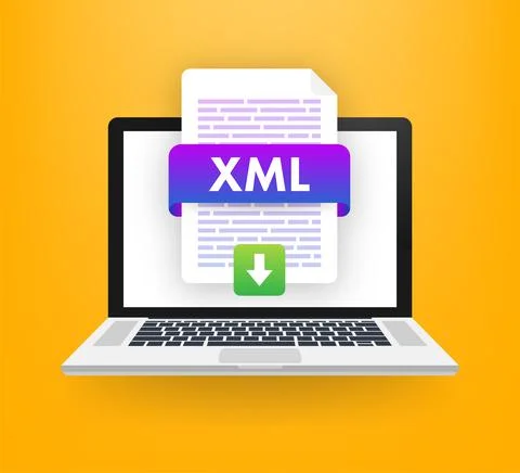 Flat xml for paper design. Flat isometric vector illustration. Design element Stock Illustration