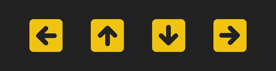 Flat Yellow Arrows (Web/App UI) Stockillustratie