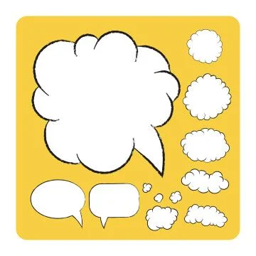 Flat yellow bubbles set Illustrazione stock