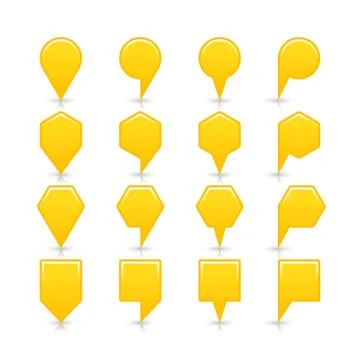 Flat yellow color map pin sign location icon Illustrazione stock