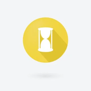 Flat yellow time icon. Stock Illustration