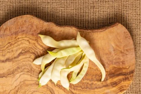 Flat Yellow Wax Beans Stock Photos