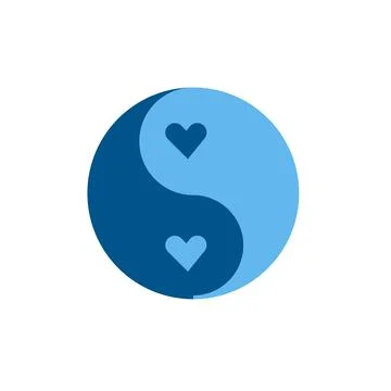 Flat ying yang icon symbol vector Illustration. Stock Illustration
