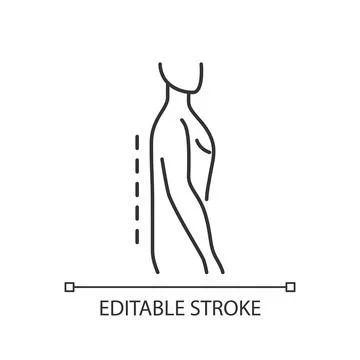Flatback syndrome linear icon Illustrazione stock