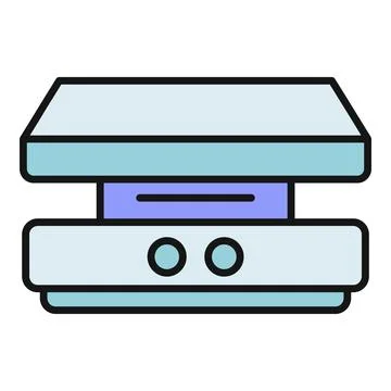 Flatbed document scanner converting paper to digital file Stock Illustration
