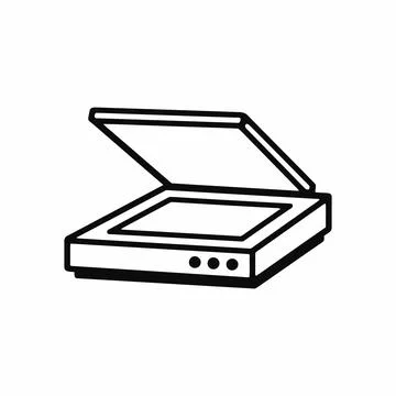 Flatbed Document Scanner Line Art Icon Stockillustratie