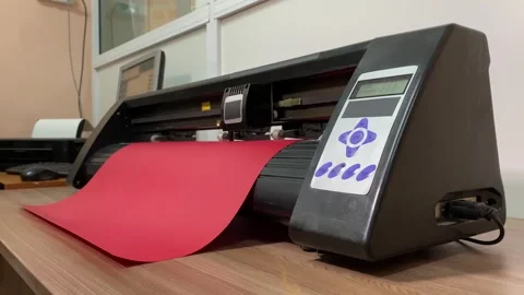Flatbed plotter for cutting. Stock Footage 271177939