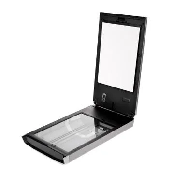 Flatbed scanner isolated on white background Stock Photos