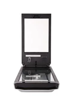 Flatbed scanner isolated on white background Stock Photos