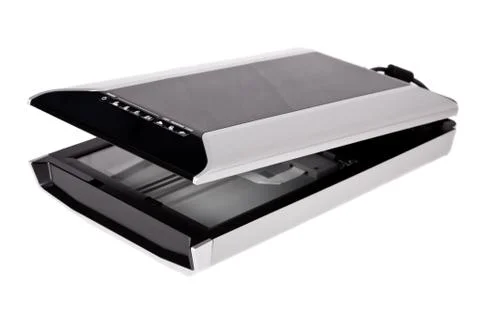 Flatbed scanner isolated on white background Stock Photos