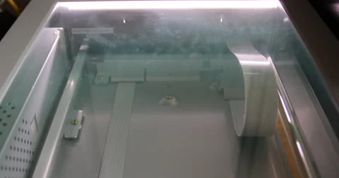 Flatbed scanner works in the office Stock Footage 134841657
