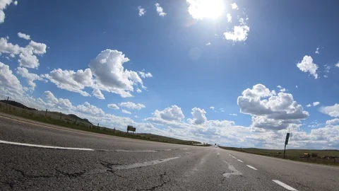 Flatbed Semi-Truck Pass Stock Footage 92292651