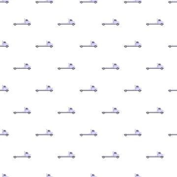 Flatbed tow trucks transporting vehicles simple pattern Illustrazione stock