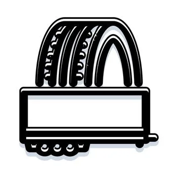 Flatbed trailer loaded with heavy rolled steel product Stock Illustration
