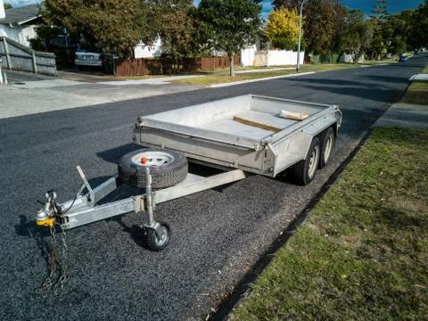 Flatbed trailer Foto stock
