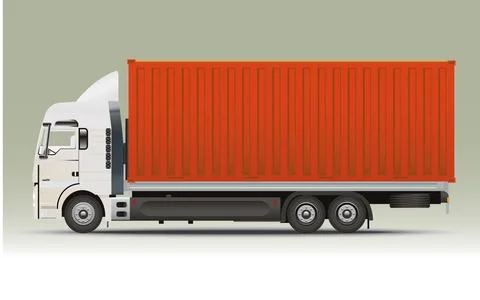 Flatbed truck container Stock Illustration