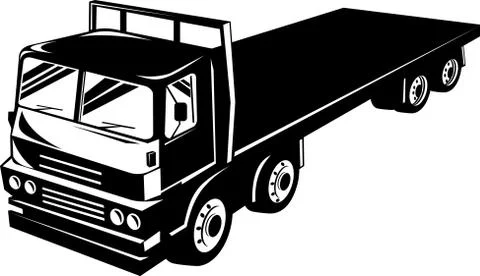 Flatbed truck lorry Stock Illustration
