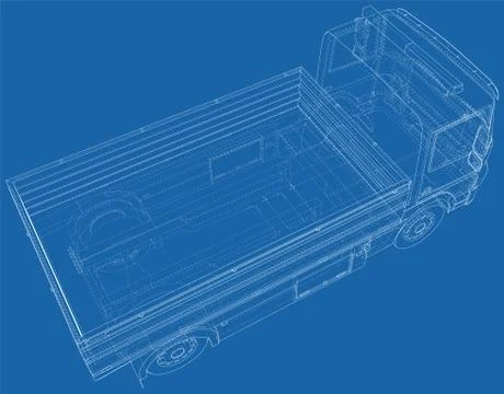 Flatbed truck. Vector Illustration of Flatbed truck. The layers of visible and Illustrazione stock