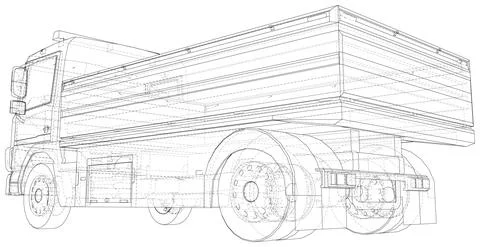Flatbed truck. Vector Illustration of Flatbed truck isolated on white background Stock-Illustration