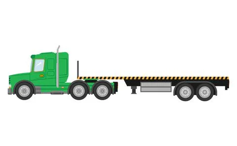 Flatbed truck vector mockup on white for vehicle branding, corporate identity Stock Illustration