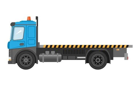 Flatbed truck on white background. Vector isolated illustration. Delivery tru Stock Illustration
