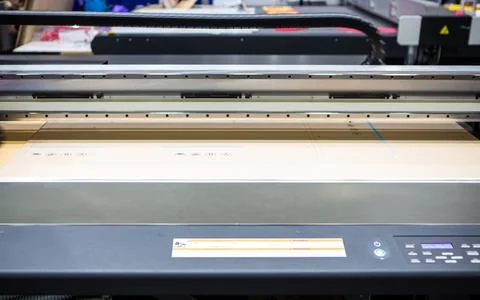 Flatbed UV LED Inkjet Printer. Stock Photos