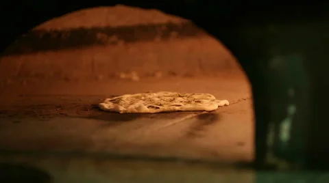 Flatbread cooked in the oven. Close up Stock Footage 39784676