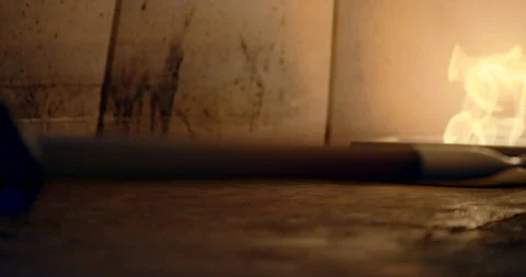 Flatbread Cooking in Fire Oven Stock-Footage 129849736