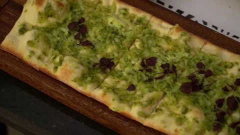Flatbread with Herb Topping Stock Footage 319951512