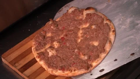 Flatbread with Minced Meat Stock Footage 319207378