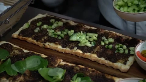 Flatbread Preparation Stock Footage 319950731