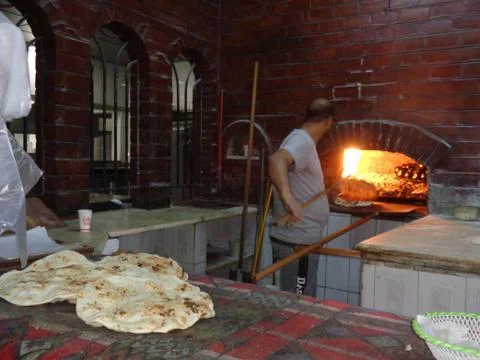 A flatbread ready for eating Stock Photos