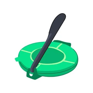 Flatbread tortilla press cartoon vector illustration Stock Illustration