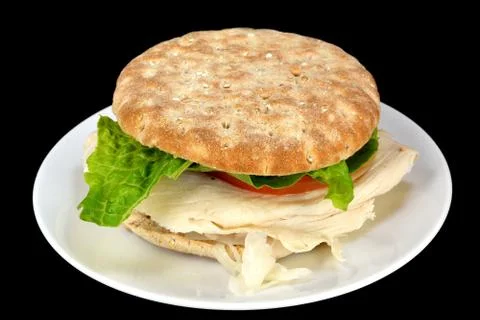 Flatbread turkey sandwich Stock Photos