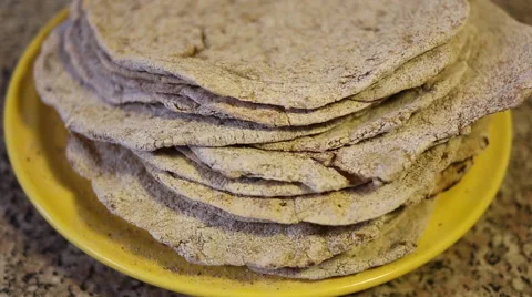 Flatbreads on the plate Stock Footage 67479647