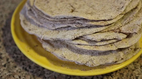Flatbreads on the plate Video stock 67479680