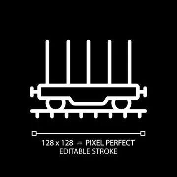 Flatcar pixel perfect white linear icon for dark theme Stock Illustration