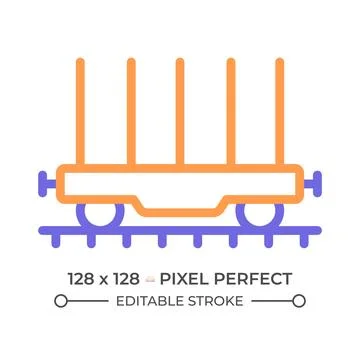 Flatcar two color line icon Stock Illustration