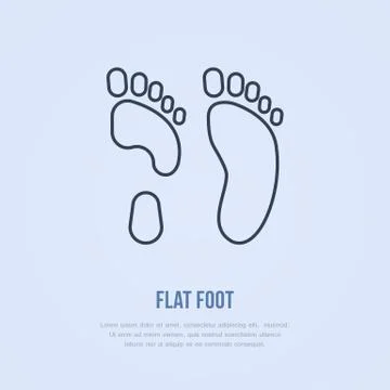 Flatfoot icon, line logo. Flat sign for orthopedic clinic or medical equipment Stock Illustration