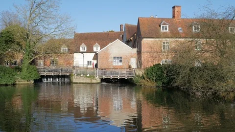 Flatford Mill and River Stour - Dedham Vale and Stour Valley Stock Footage 105266850