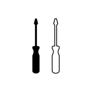 Flathead and Phillips Screwdriver Silhouettes. Vector icon. Stock Illustration