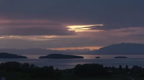Flathead lake sunset 004 by dwking Stock-Footage 11239071