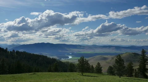 Flathead River, Montana, Clouds, Time Lapse Stock Footage 50860707