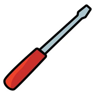 Flathead Screwdriver Hand Tool Flat Vector Icon Stock Illustration