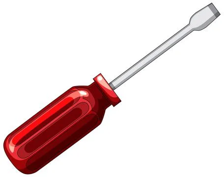 Flathead Screwdriver with Red Handle Vector Illustration Illustration